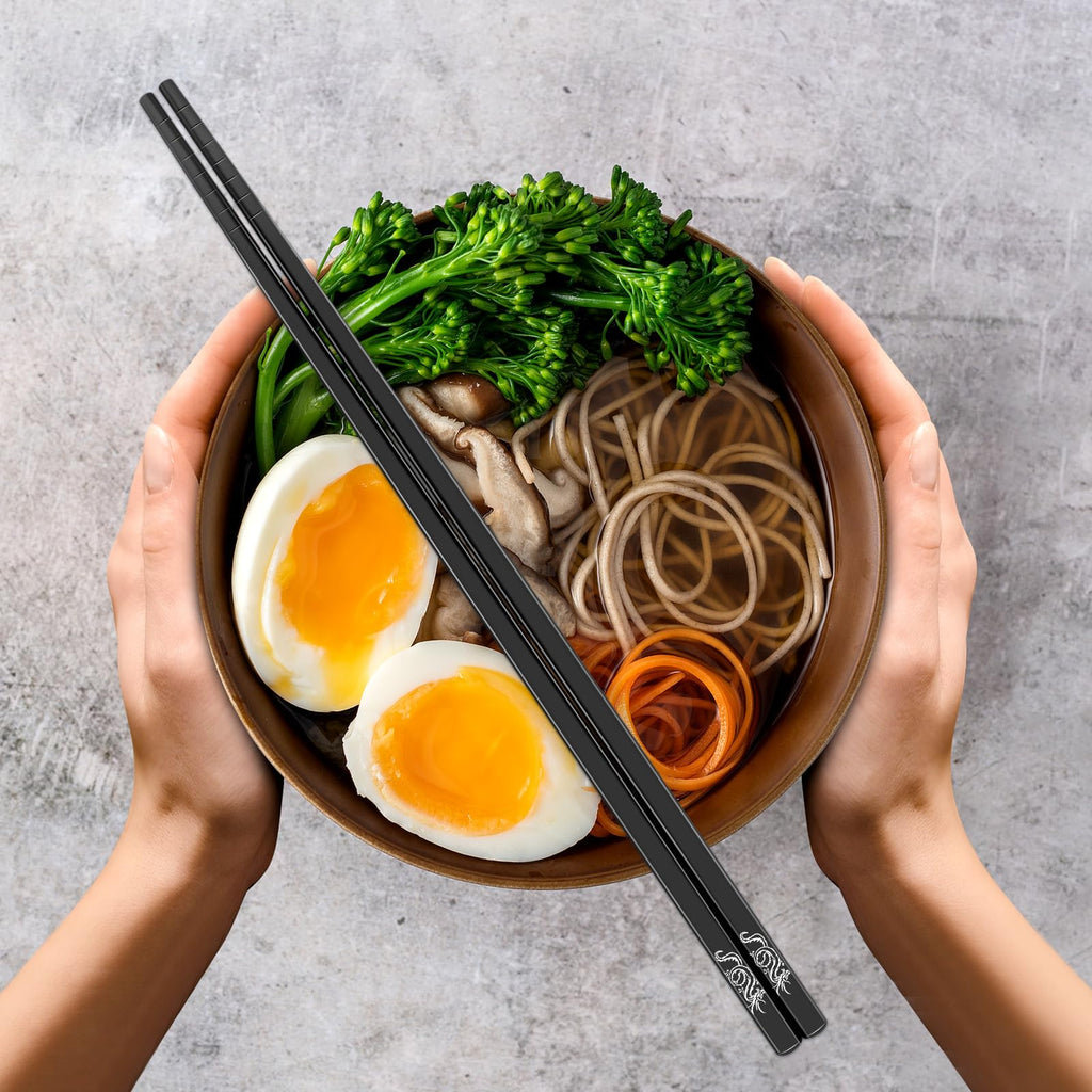 Youda 99.8% Pure TITANIUM Chopsticks Ultralight and Reusable Chopsticks for Camping, Home, Travel (2 Pairs)