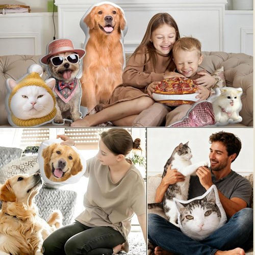 Custom Pet Pillow - Personalized Dog & Cat Face Pillow | Unique Pet Memorial Gift for Animal Lovers