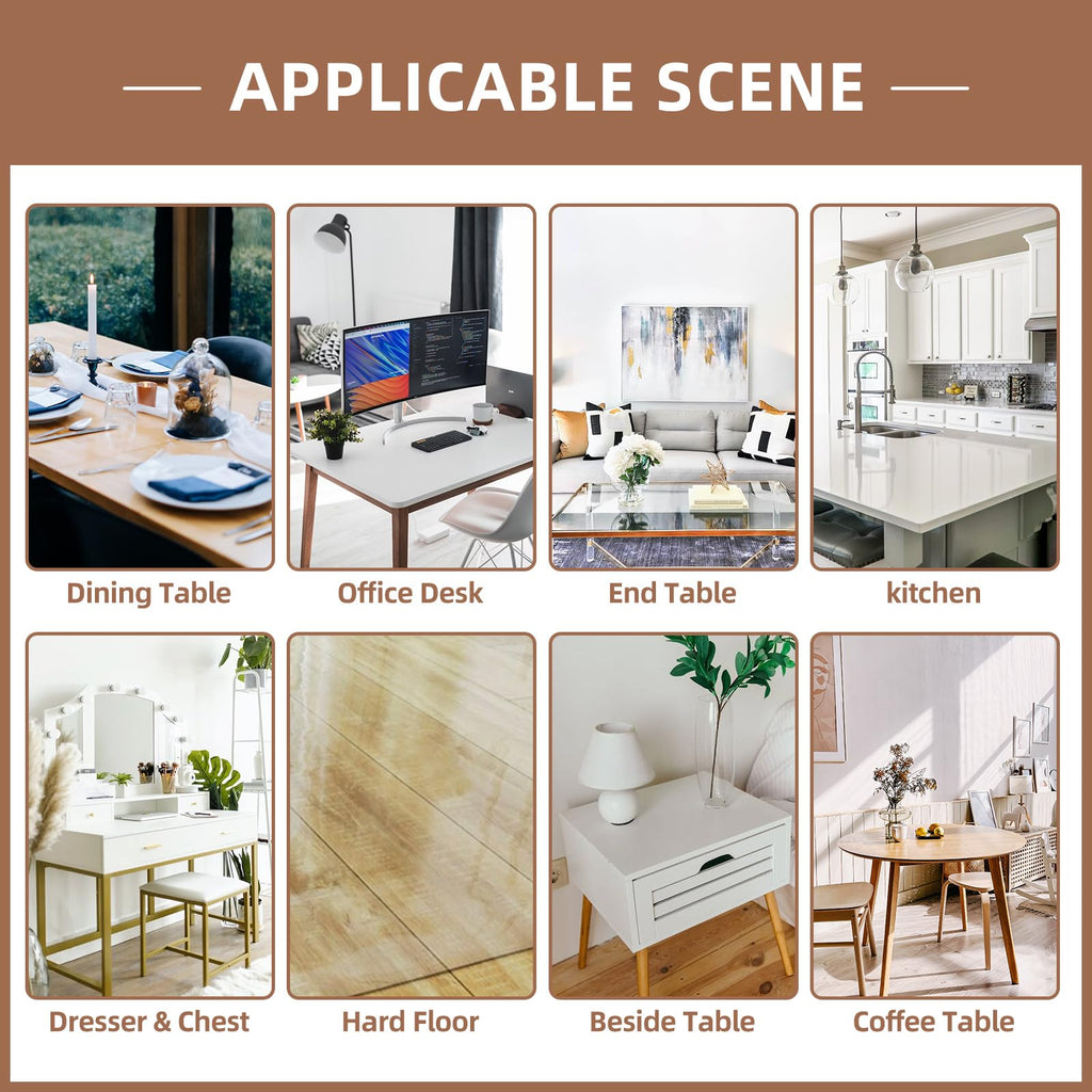 Warmstar Clear Table Protector 2mm Thick, 42 x 42 Inch Clear Table Cover Protector, Plastic Table Cover, Clear Desk Mat Desk Pad, Desk Protector Mat for Coffee Table, Writing Desk, Dining Room