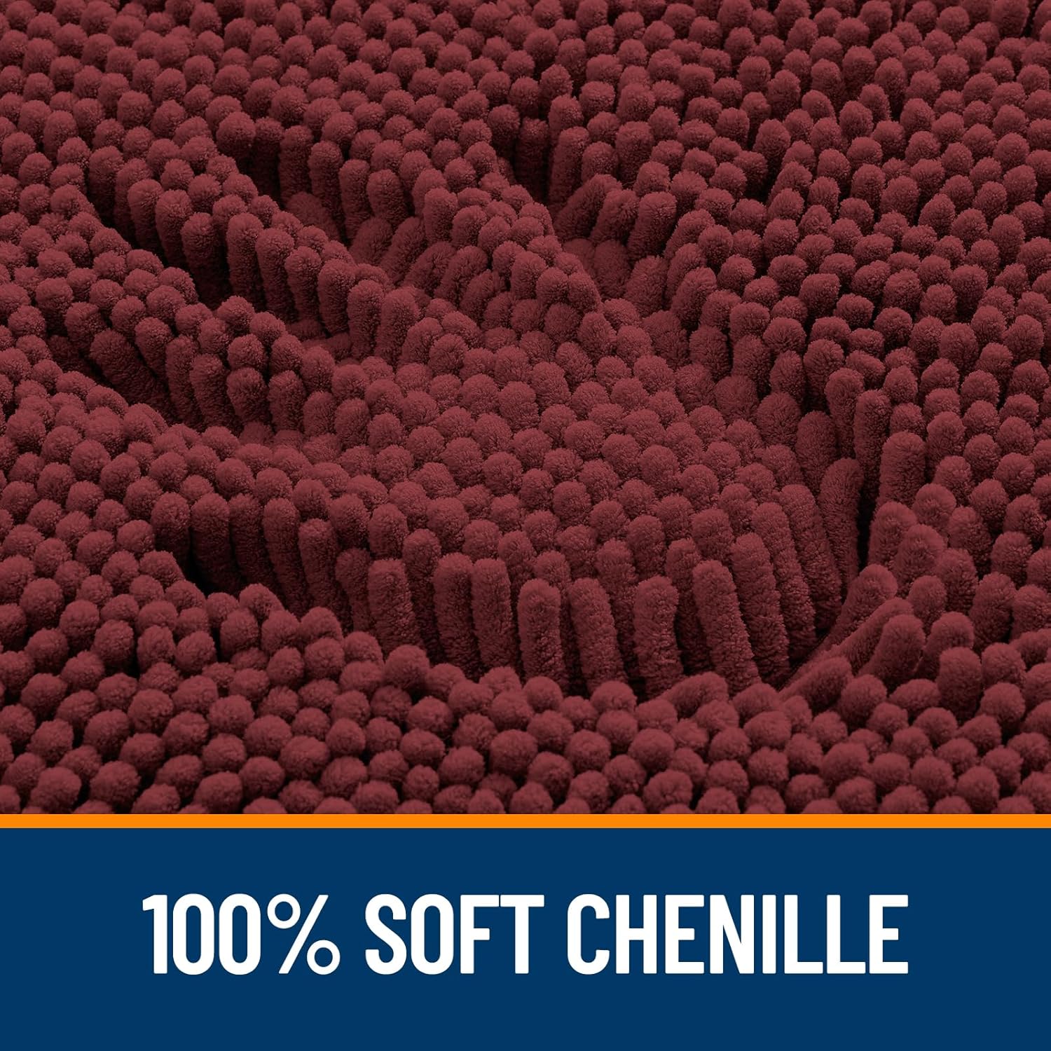 OLANLY Bathroom Runner Rugs - Soft Absorbent Chenille Mats | Quick Dry, Machine Washable, 44x24 in Andorra Red-Brown
