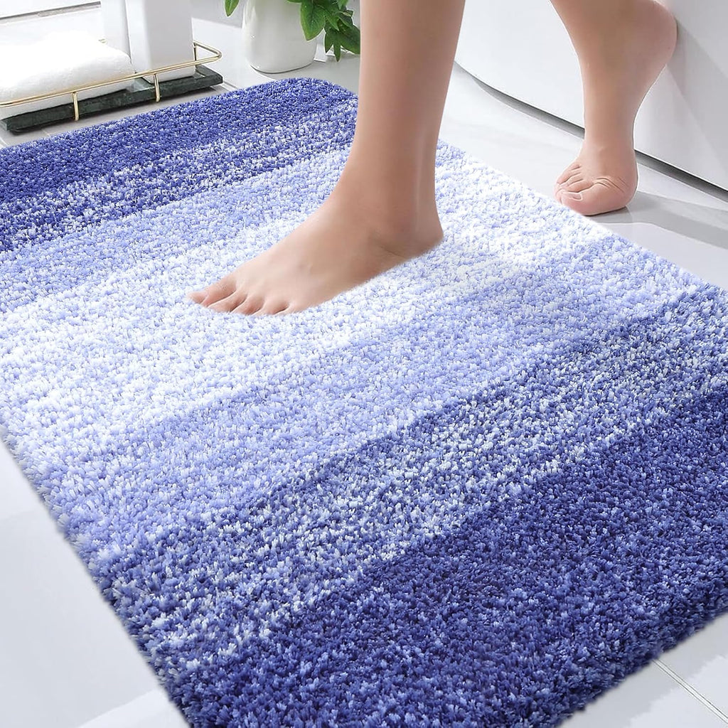 OLANLY Bathroom Rugs - Extra Soft Microfiber Mat | Quick Dry, Machine Washable, 34x21, Blue-Violet