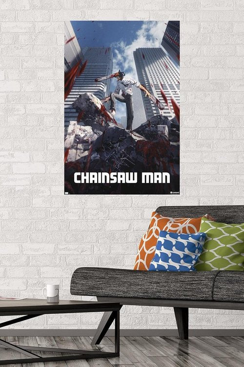 Chainsaw Man Wall Poster - Stunning Key Art | Unframed, 34L x 22.4W Inches