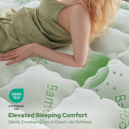 BEDLORE California King Mattress Topper - Soft Bamboo Viscose Pillow Top for Back Pain Relief | Fits 6"-18" Mattresses