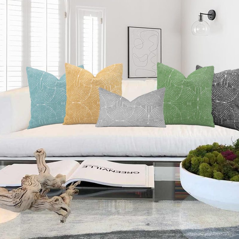 TWIZEL Throw Pillow Covers 20X20 Set of 2, Boho Farmhouse Cushion Cover, Cozy Soft Accent Pillowcase for Couch Sofa Bed Living Room Yellow