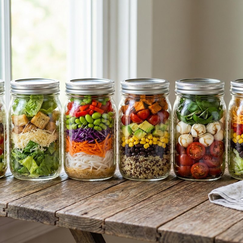 novelinks 32 oz Plastic Mason Storage Jars with Lids, 6 Pack BPA-Free Clear Plastic Jars with Lids 32oz, Leak-Proof Plastic Quart Containers for Kitchen and Home Use (Silver)