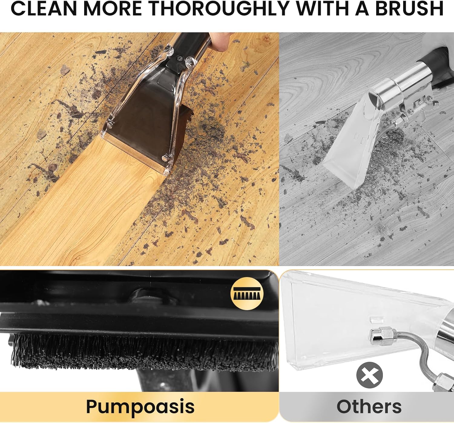 Skiennix Hard Bristle Brush Kit - 10FT Hose & 25FT Water Pipe for Shop Vac | Carpet Cleaning Upgrade