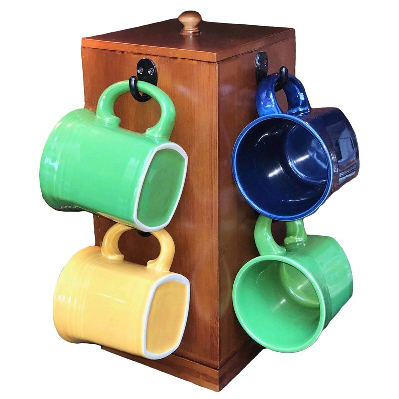 Autumn Alley Mug Holder - Coffee Mug Tree - Bamboo Rotating Mug Holder with Coffee Pod Storage - 8 Mug Tree for Counter Large Mugs, Spinning Counter Mug Rack - Coffee Mug & Cup Holder Tree for Counter