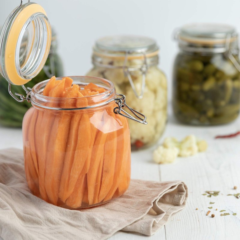 Galashield Glass Jars with Lids 24 oz Food Storage Jars with Airtight Lids Leak Proof Glass Canisters Kitchen Jars [Set of 2]