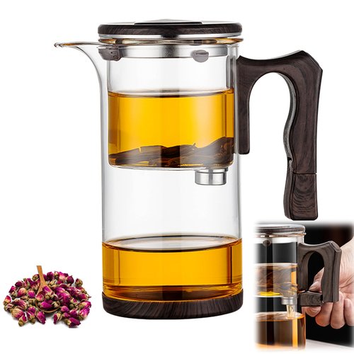 Tea Pot - 750ml/25.4oz Magic Witchcraft Glass Teapot with Strainer Loose Leaf Tea Innovative Water Separation Magnetic Teapot,Borosilicate Glass Tea Infuser Elegant Gift Packaging