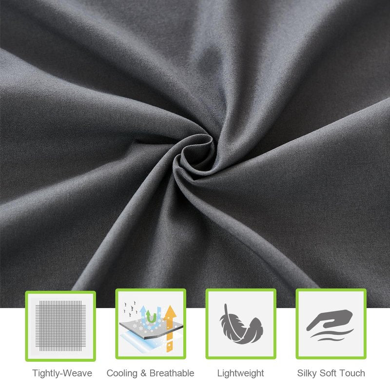 ILAVANDE Grey Sheets Set,Super Soft Microfiber Bed Sheets Set-Wrinkle Free & Breathable-14 Deep Pocket Queen Size Sheets (Dark Gray, Queen)