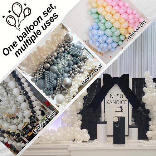 Linking Balloons by Pearl White - 100PCS 6 Inch Quick Link Balloons for Stunning Wedding & Party Decor