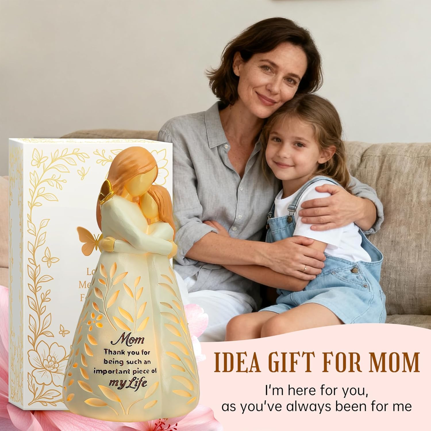 Regine Switzerland Mom Figurine Light - Remote Control Gift for Mother's Day, Birthday & Special Occasions