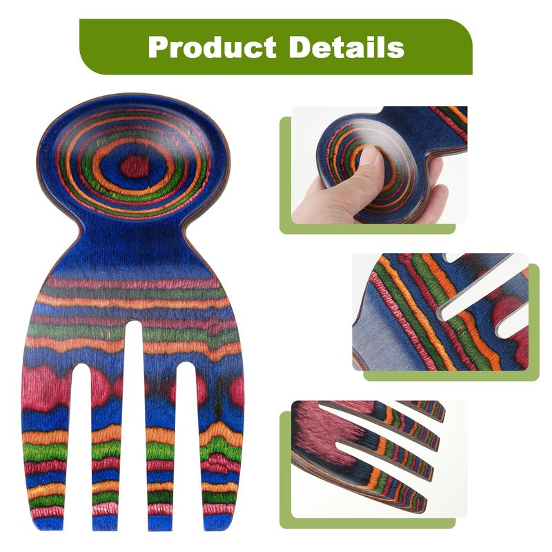 MYRAINBOW Salad Tongs, Salad Hand, Pakkawood Salad Tongs for Serving, Serving Utensils Set Salad Servers Set Kitchen Cooking Utensil