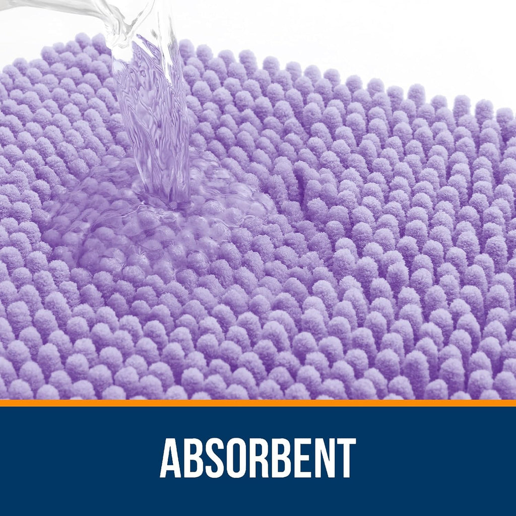 OLANLY Bathroom Runner Rugs - Soft Absorbent Chenille with Rubber Backing | 47x24 Inches, Lavender