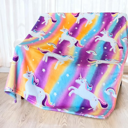 LMKLOP Unicorn Glow in The Dark Blanket for Girls/Boy/Toddler/Baby, Cute Funny Kids Throw Blanket for Birthday/Toys, Unicorn Gifts for Girls Age 3-12 50"x 60"