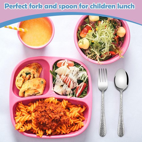 E-far Toddler Utensils Set - 10-Piece Stainless Steel Forks & Spoons | Safe, Non-Toxic Silverware for Self-Feeding