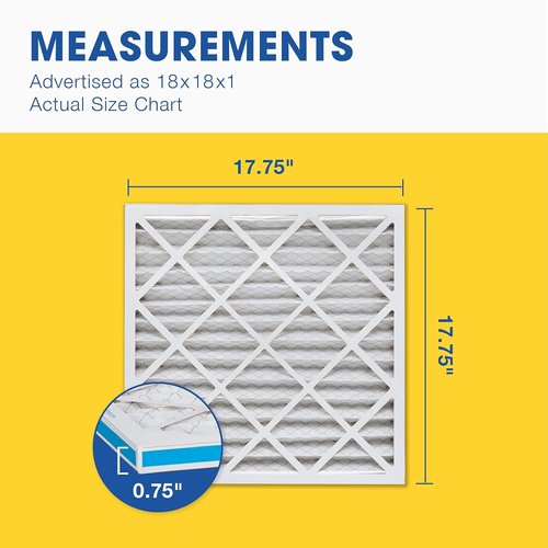 Aerostar 18x18x1 MERV 11 Pleated HVAC Filters - 6 Count | Removes Dust, Germs, Mold & Allergens