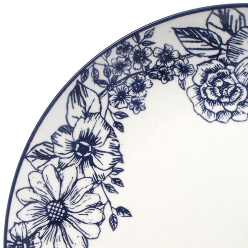 Pfaltzgraff Gabriela Blue 16-Piece Dinnerware Set, Service for 4, Durable Stoneware Plates, Bowls, and Mugs with Elegant Blue Pattern, Dishwasher Safe