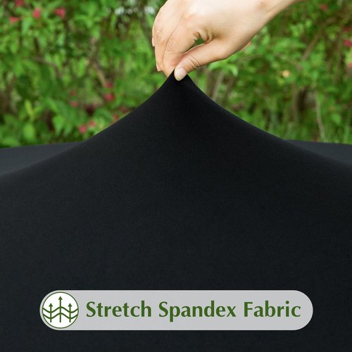 mylacerhome 2 Pack Round Fitted Tablecloth 30 Inch Stretch Spandex Table Cover Black Washable Table Cloth Elastic Table Topper for Indoor and Outdoor