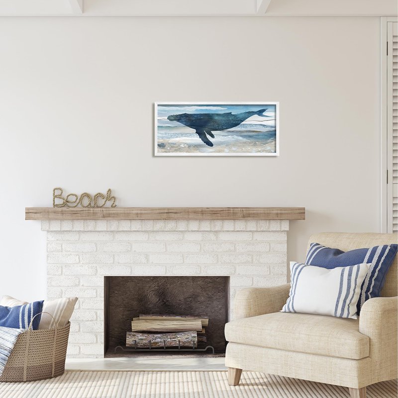 Stupell Industries Abstract Whale Silhouette Framed Giclee Art by Carol Robinson
