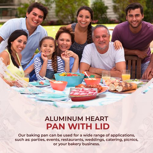 KitchenDance 8 Inch Disposable Heart Shaped Aluminum Cake Pans Without Lids - Heart Shaped Cake Tins for Baking - Romantic Heart Shaped Foil Pans Ideal for Valentine's Day & Special Occasions - 339NL