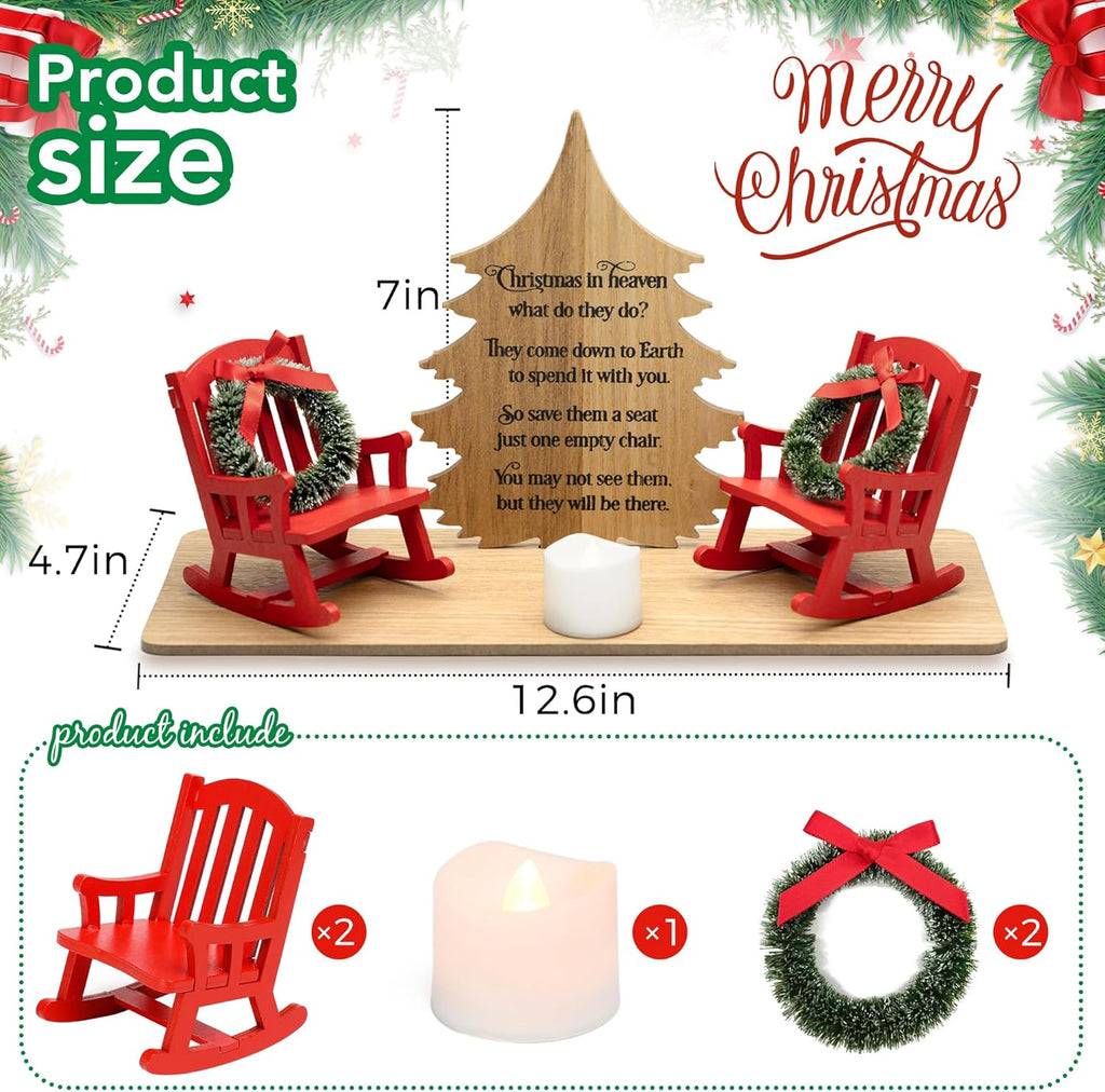 Regine Switzerland Christmas Memorial Candle Holders - Elegant Rocking Chair Ornament | Thoughtful Gift for Loved Ones