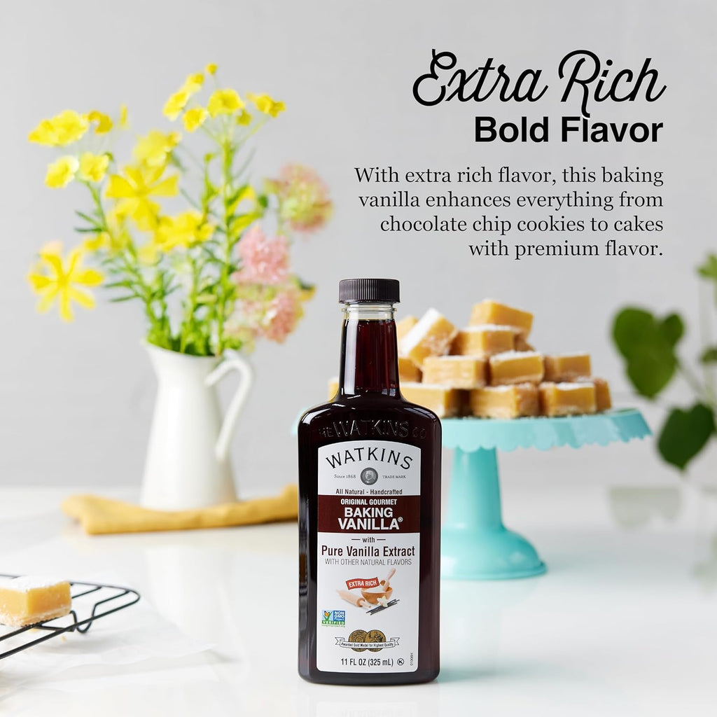 Watkins Gourmet Baking Vanilla - All Natural Pure Vanilla Extract, 11 Fl Oz | Flavorful & Versatile