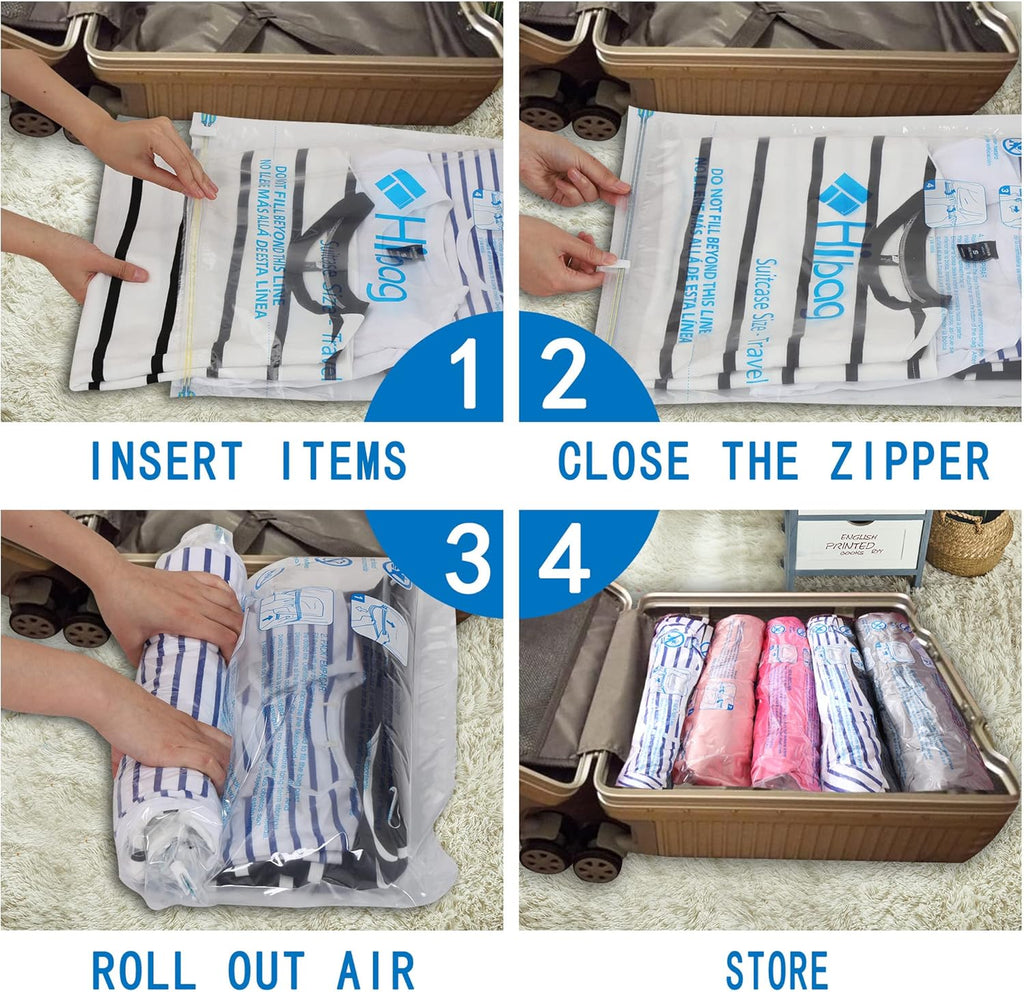 Skiennix Vacuum Storage Bags - Space Saver 20-Pack for Clothes, Bedding & Comforters | Durable & Reusable