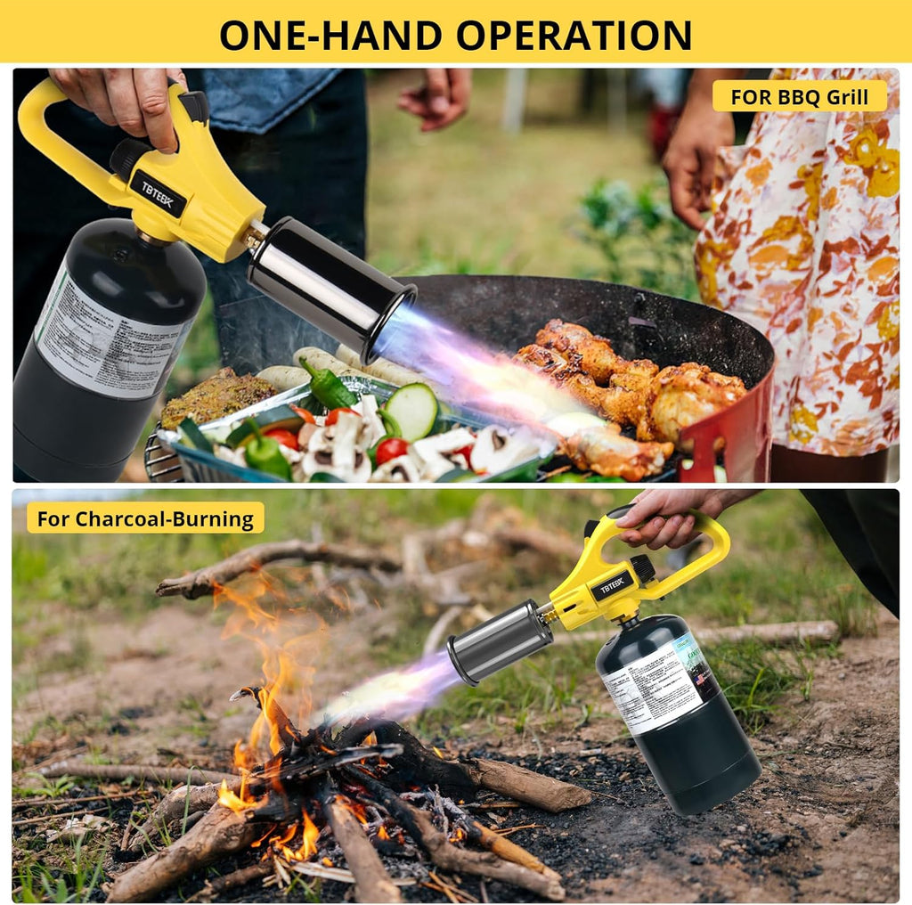 TBTEEK Propane Torch Head - Adjustable Flame Cooking Torch for BBQ, Searing Steak & Creme Brulee (Tank Not Included)