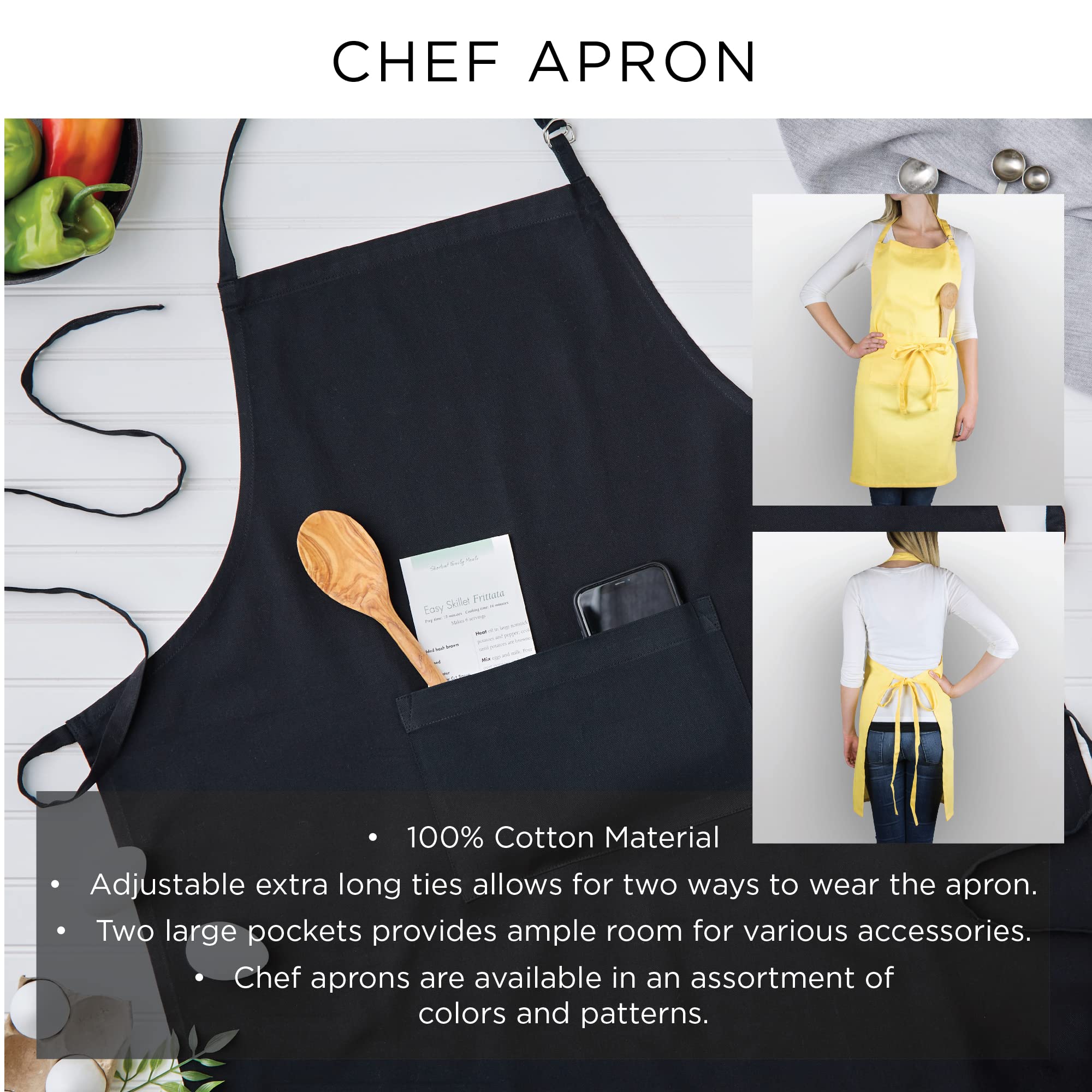 DII Everyday Basic Kitchen Collection, Chef Apron, Nautical Blue