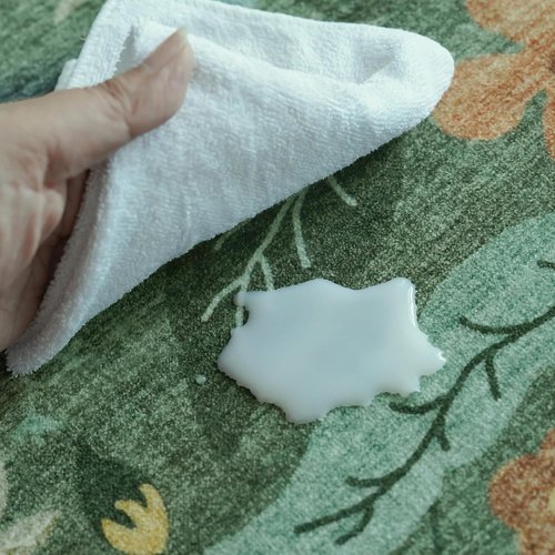 Floral 2x3 Area Rug by Washable | Soft Non-Slip Carpet for Entryway, Kitchen, and Nursery