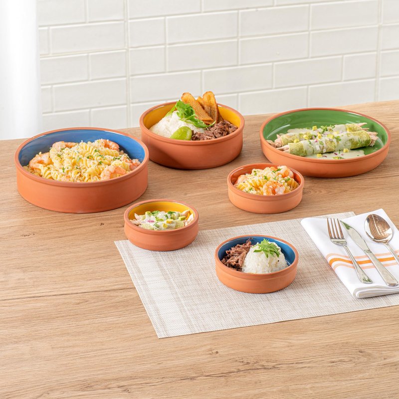 Restaurantware Terracotta Cazuela Bowls 2 Pack of 9 oz Durable Rustic Serving Dish Glazed Oven-Safe Bowl Freezer-Safe Tapas Dish Microwave-Safe Dishwasher-Safe