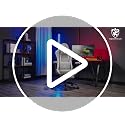 Ergonomic Fabric Gaming Chair with Footrest, Massage Lumbar & Gel Cushion