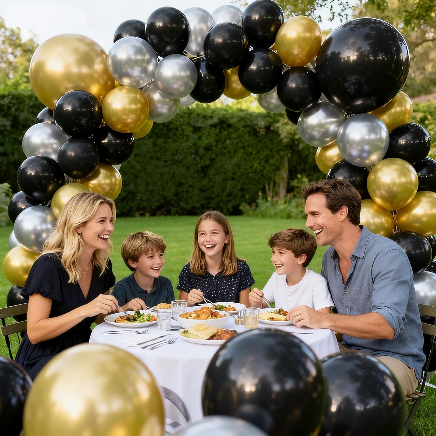 Skiennix 18-Inch Black Balloons - Large Round Latex Helium Balloons for Halloween & Birthday Parties | 12 Pack
