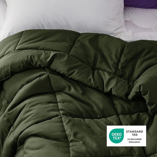 Bedsure Comforter Duvet Insert - Quilted Twin Size All-Season Down Alternative Bedding, Olive Green 88 x 68 Inches