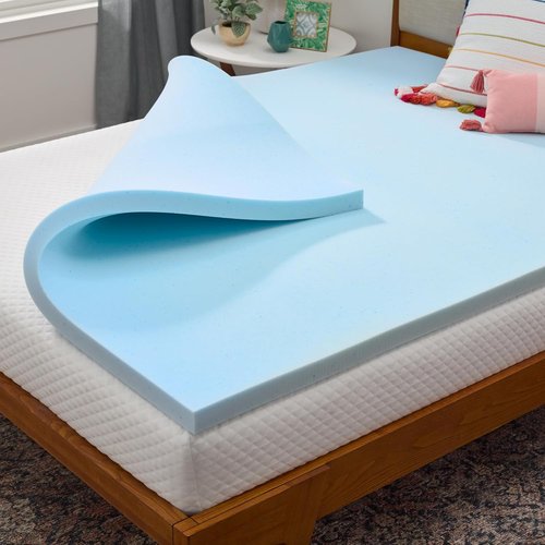 Linenspa Memory Foam Mattress Topper - 2 Inch Gel-Infused Twin Size - Plush, Cooling & Pressure Relieving