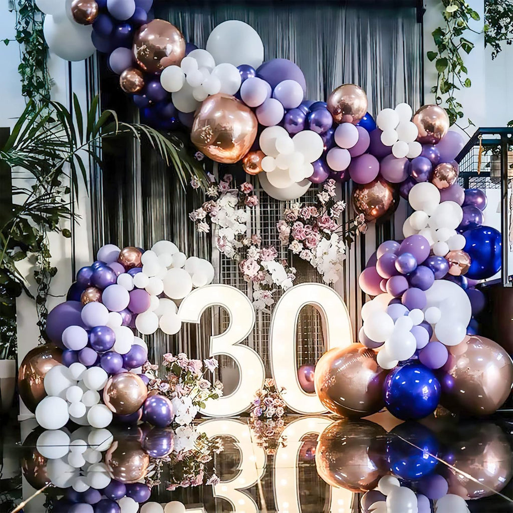 PartyWoo Metallic Purple Balloons - 50 Pcs Mini Chrome Latex for Graduation & Birthday Celebrations