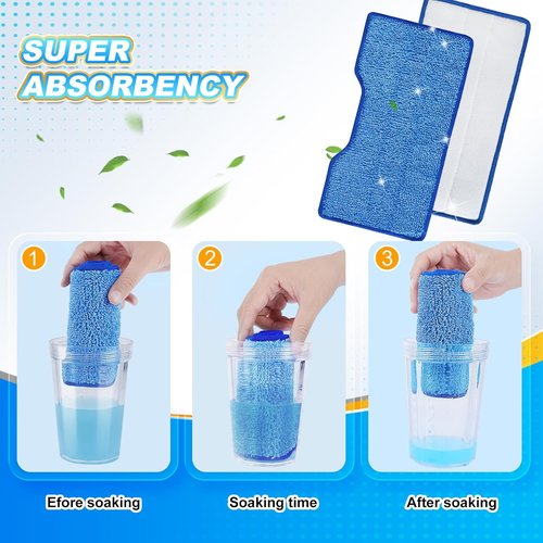 KEEPOW Reusable Mop Pads - Compatible Replacement for Shark VACMOP VM252, VM200, VM401 | 4+2+1 Pack