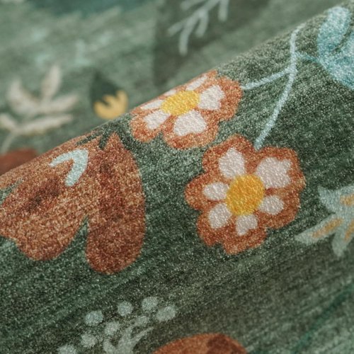 Floral 2x3 Area Rug by Washable | Soft Non-Slip Carpet for Entryway, Kitchen, and Nursery