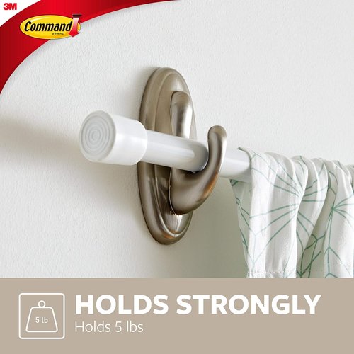 3M Command Large Plastic Hook - Brushed Nickel Finish for Easy Hanging Solutions