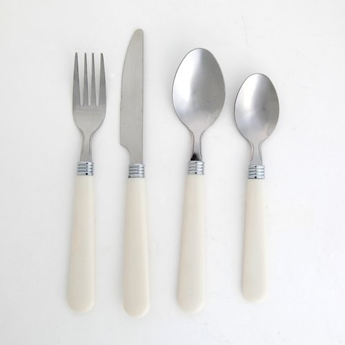 Gibson Value Sensations 16Piece Stainless Steel Flatware Set, White