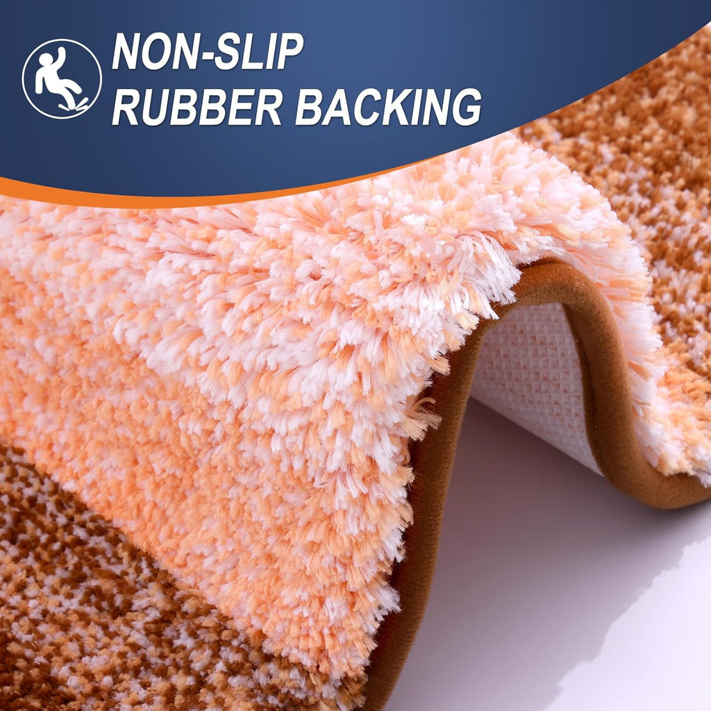 OLANLY Large Bathroom Rug Mat - Extra Soft Microfiber, Quick Dry & Machine Washable - 50x30, Orange