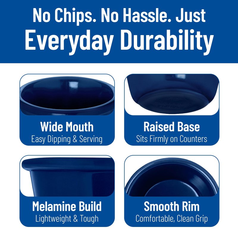 Carlisle FoodService Products Plastic Ramekins, Sauce Bowl For Catering, Kitchen, Restaurant, 4 Ounces, Cobalt Blue, (Pack of 48)