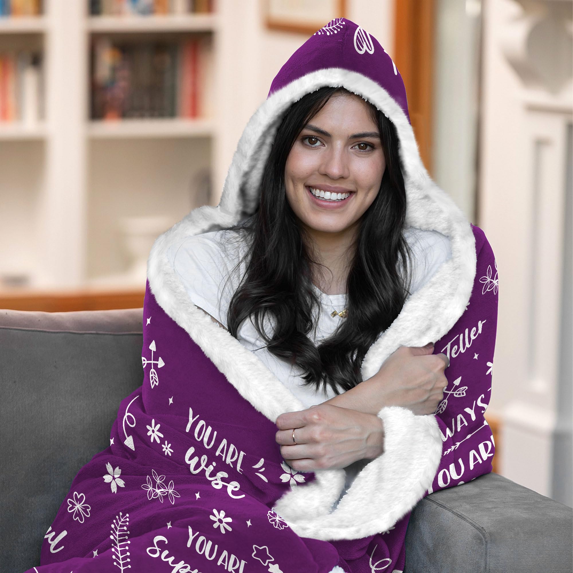 HUGGIB Best Grandma Ever Wearable Blanket Hoodie - Grandma Gifts from Grandchildren, Gifts for Grandmom - Grandma Gifts for Christmas, Birthday Gifts for Grandma