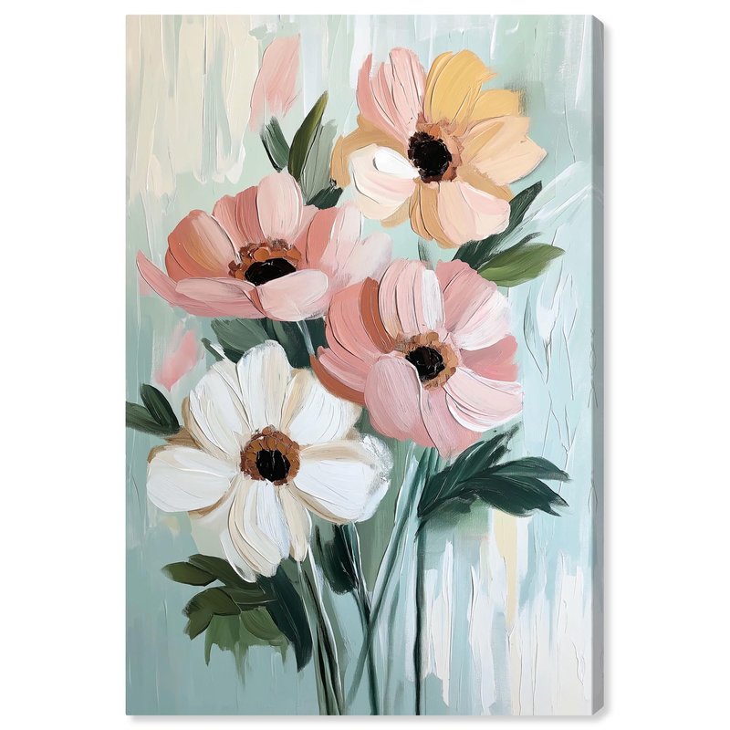 Art Remedy Ethereal Petal Glow II Canvas Pastel Floral Art, Gallery Wrapped, 10" x 15"