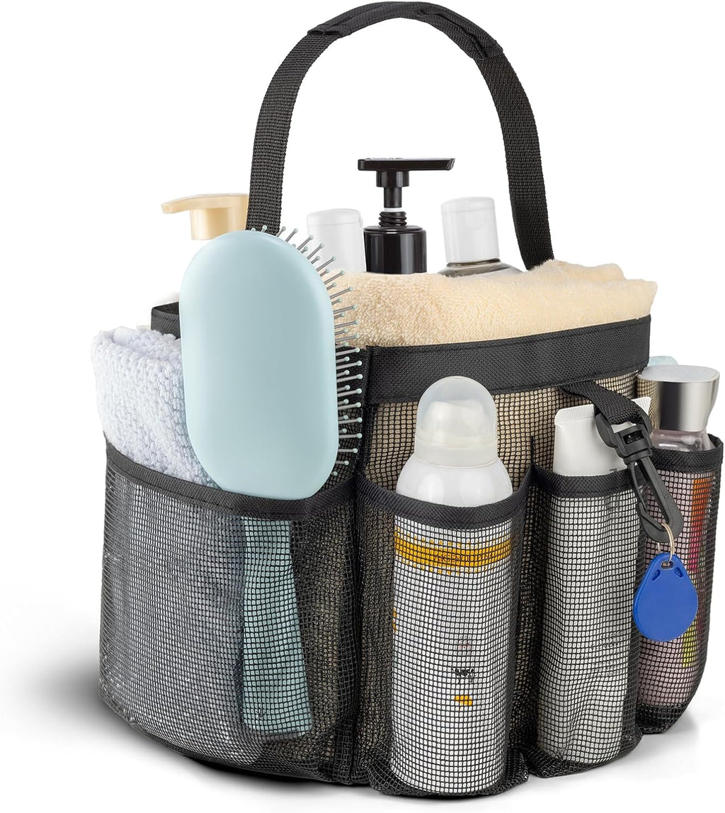 Skiennix Mesh Shower Caddy - Portable 8-Pocket Quick Dry Bag for College Dorm, Bathroom & Gym Essentials