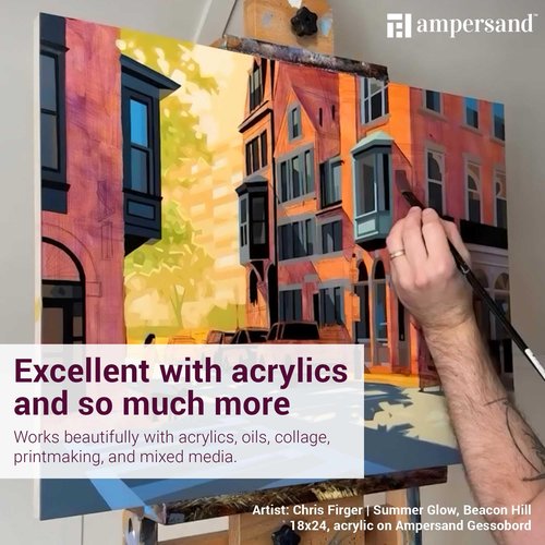 Ampersand Art Supply Museum Series Gessobord | 12x16 | 2" Cradled Profile | Gesso Wood Painting Panel for Oil and Acrylic Paint & Mixed Media | Canvas Panel Alternative in Professional Art Supplies