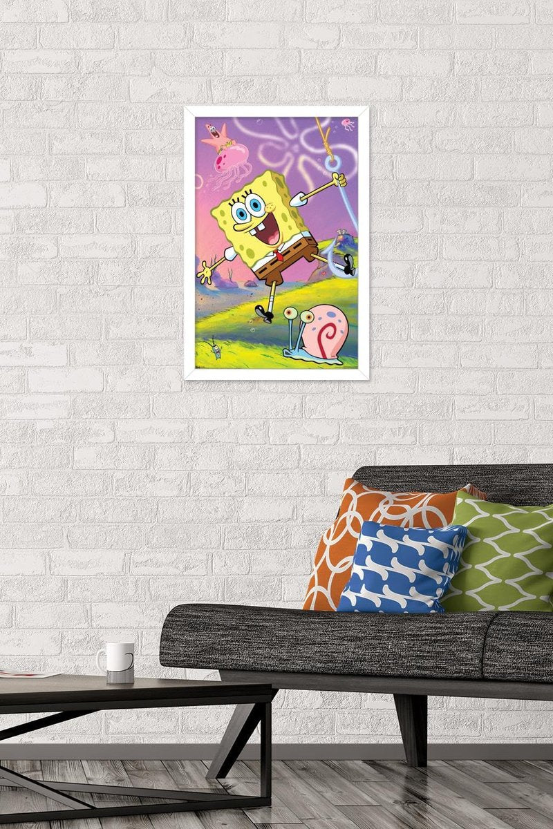 Trends International Nickelodeon Spongebob - 10 Wall Poster, 14.725" x 22.375", White Framed Version