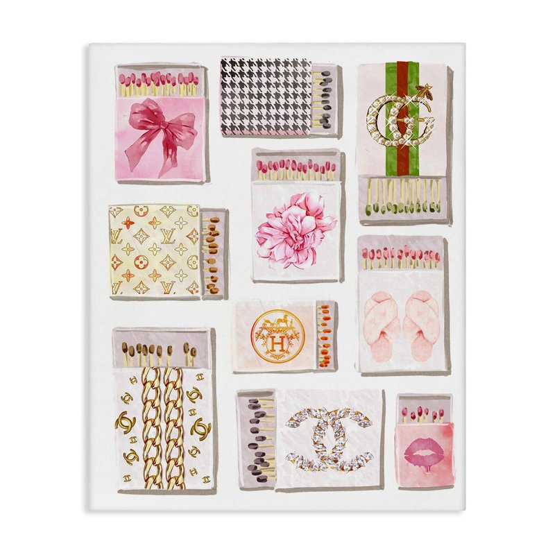 Stupell Industries 'Glam Girl Matchboxes', Canvas Art, 16 x 20 Inches, Easy to Hang and Sturdy, Made in USA, by Ziwei Li
