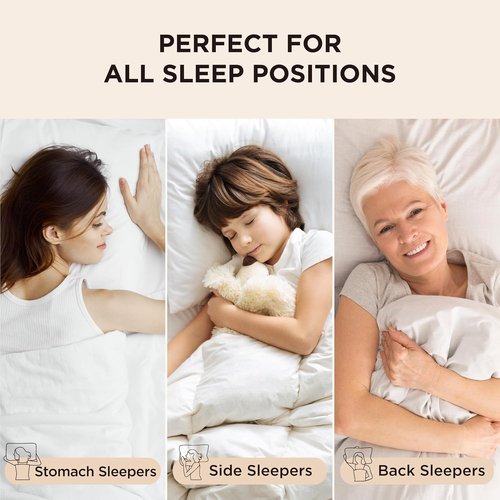 Bedsure Queen Pillows Set of 2 - Fluffy Hotel Quality Pillows with Gusseted Support for All Sleepers